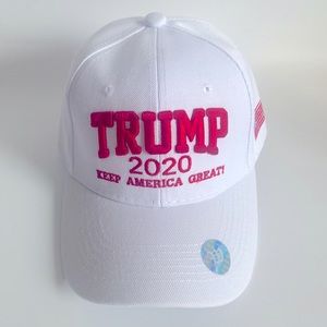 New White President Donald Trump Rally Hat 2020 Keep America Great Baseball Cap